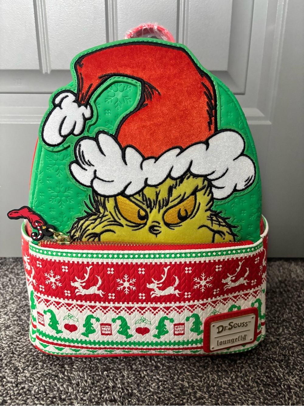 Loungefly Dr. Seuss Grinch Holiday Backpack - Green, Red, White, Yellow